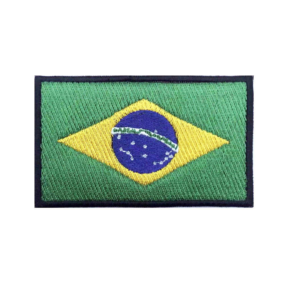 Velcro Sew On - العلم البرازيلي البرازيل بقع شارة مطرزة