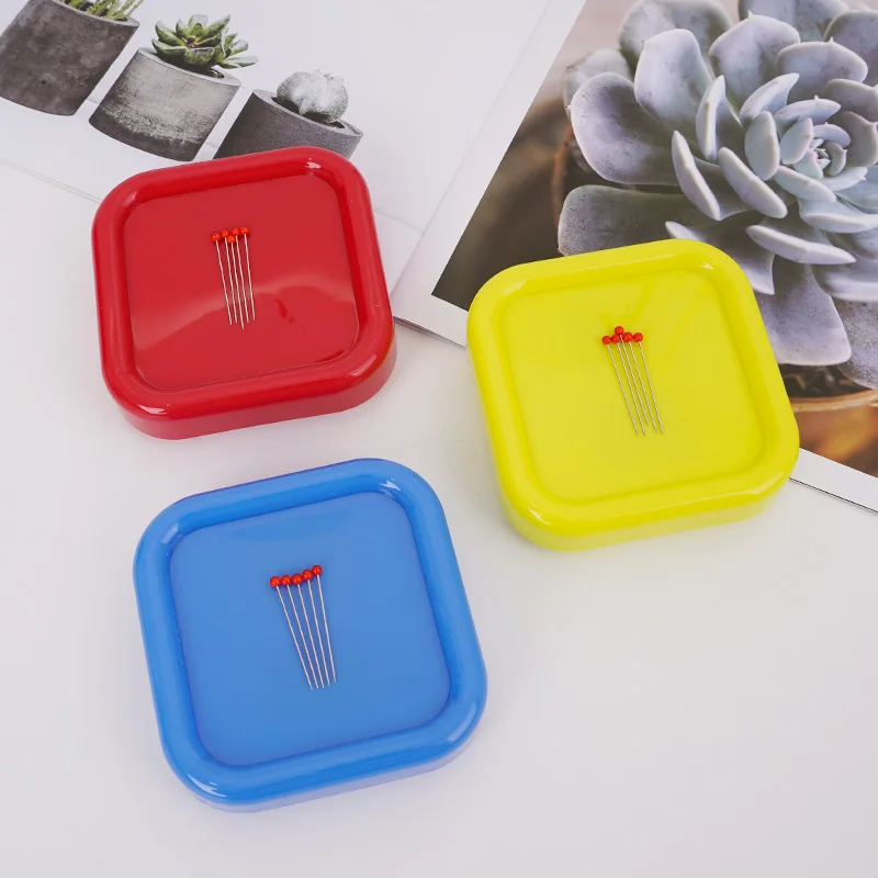 Sewing Pin Cushion - اللون مربع المغناطيسي إبرة تحديد المواقع