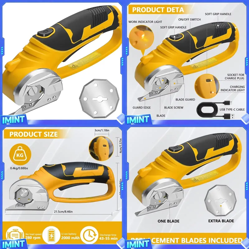 مقص كهربائي لاسلكي 2000 مللي أ - مراجعة Rotary Cutter Fabric وسعره