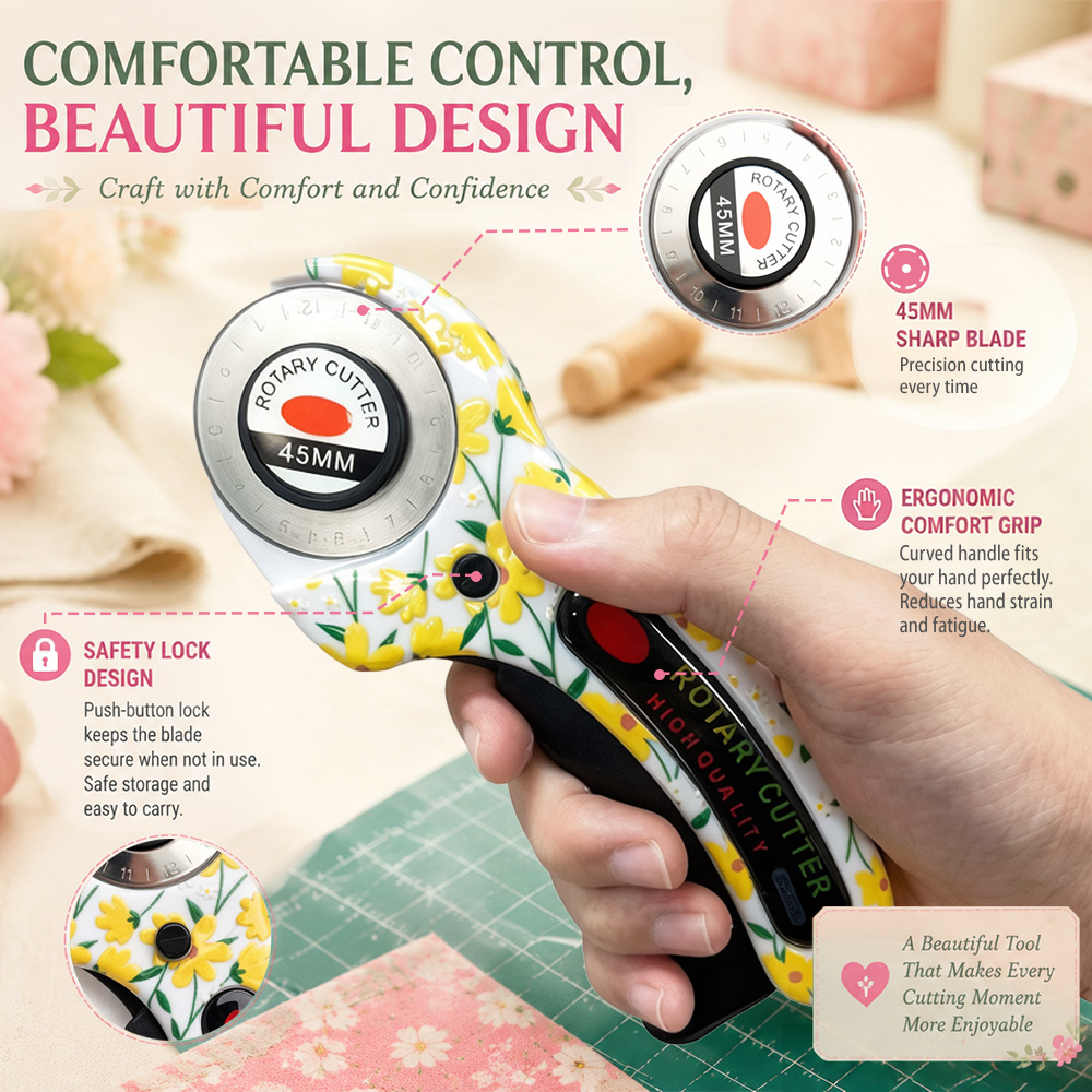 قاطع دوار 45 مم لقص الورق والق - مراجعة Rotary Cutter Fabric وسعره