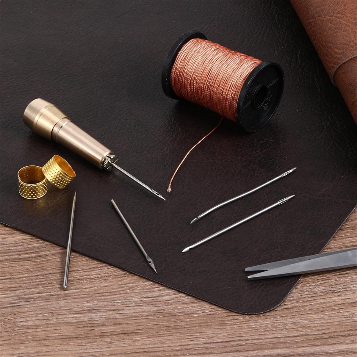 طقم خياطة جلدية مكون من 9 قطع  - مراجعة Sewing Repair وسعره